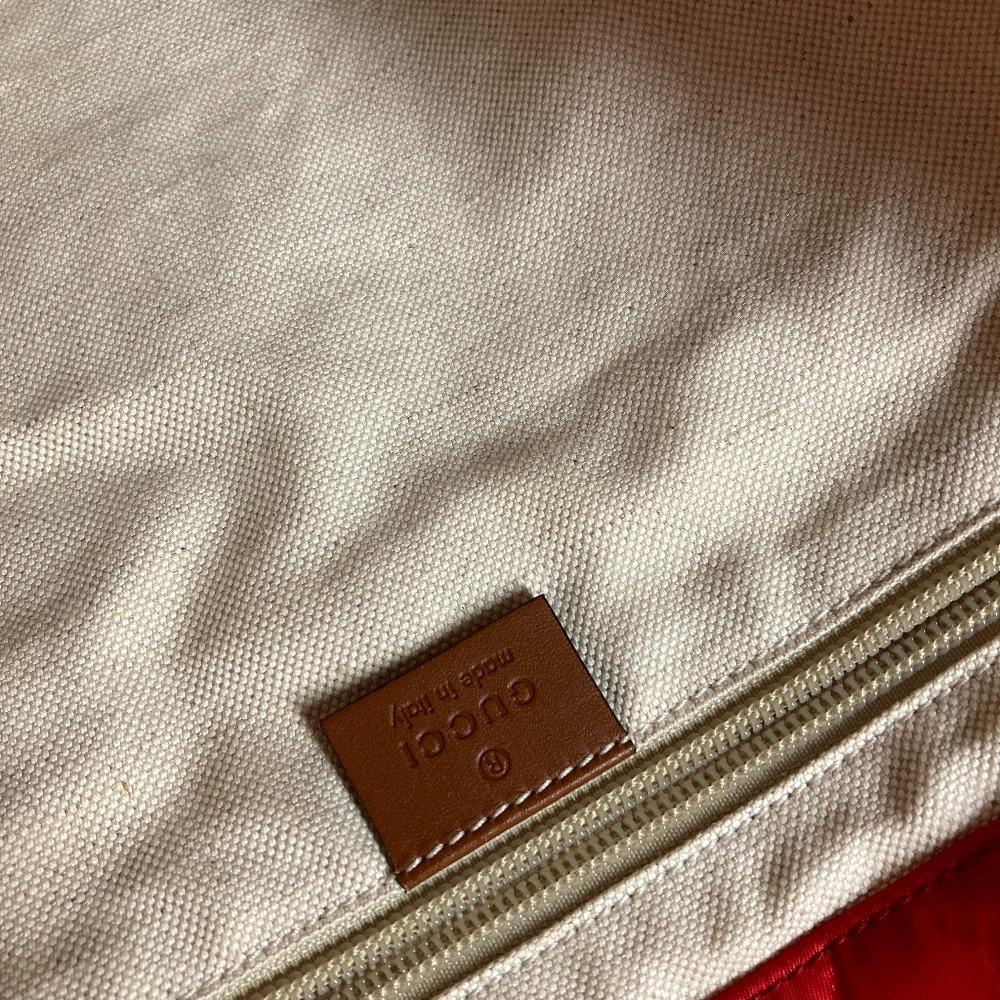 GUCCI 282439 Logo GG Bag Shoulder Bag Tote Bag Shoulder Bag Leather / Nylon Red