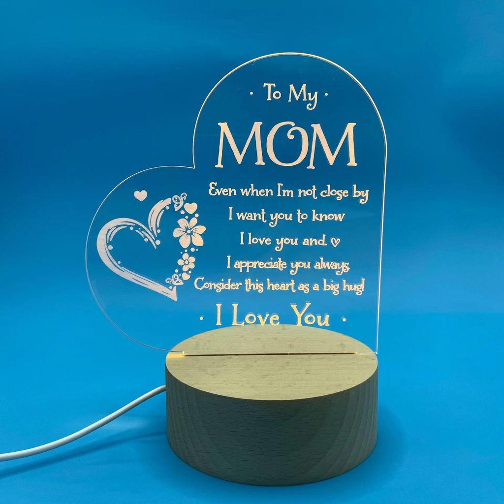 Love-Shaped 3D Acrylic Night Light Puzzle for Holiday Greetings