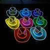 Glowing Decor Supplies Luminous Cowboy Hat LED Pearlescent Cowboy Cap Fashion Neon Light Hat For Party
