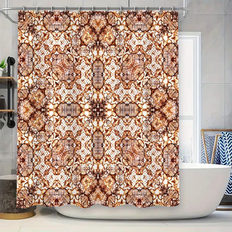 

Rustic Vintage Shower Curtain Koi Fish Pattern Waterproof Bath Decor Luxury Home Decoration 180X245Cm 90x180cm