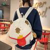 Cute Cartoon French Fries Capybaradesign Children Backpack With Plush Pendant For Casual Travel And School Use