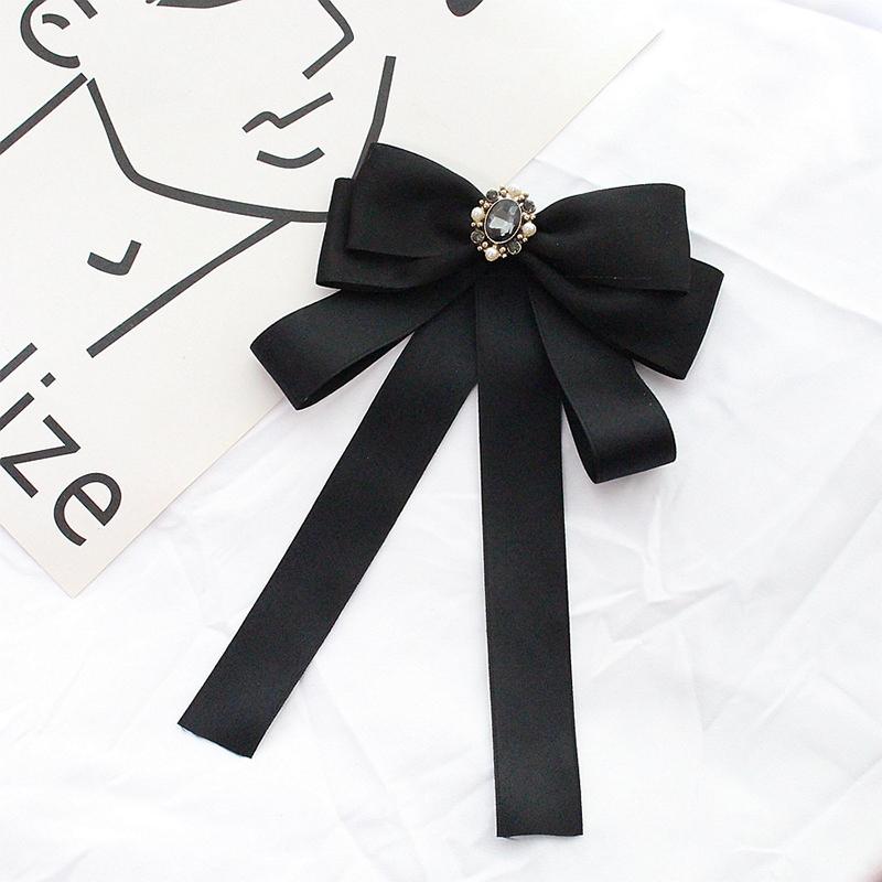 Shirt Bow Brooch Tie Women'S Black College Student School Uniform Graduation Temperament Collar Pin