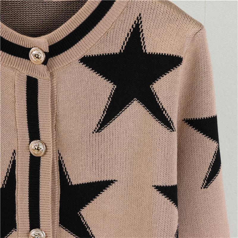 Women's Autumn Fashion Round Neck Knitted Cardigan Set Wide Leg Pants Sports Two Piece Set