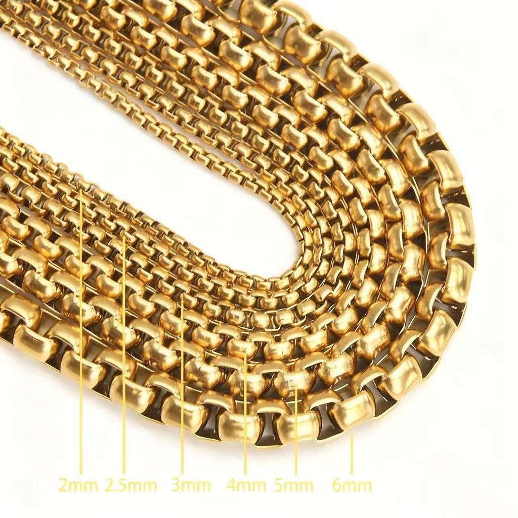 HNSP 2MM-6MM Stainless Steel Chain Necklace For Men Women Jewelry Pendant Accessories Wholesale