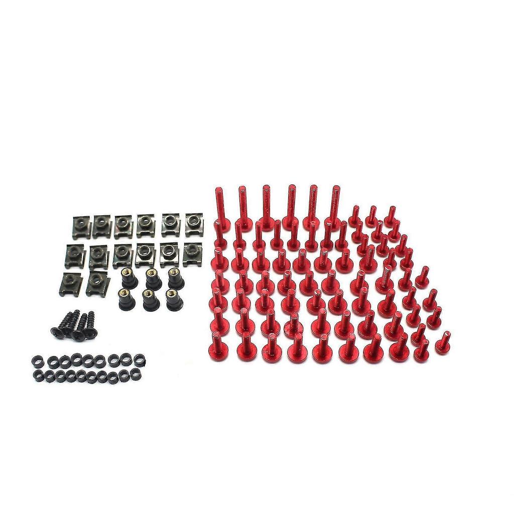 195pcs Motorcycle Fairing Screw Nut Kit Bodywork Screws Motorcycle Universal Kit Black Less