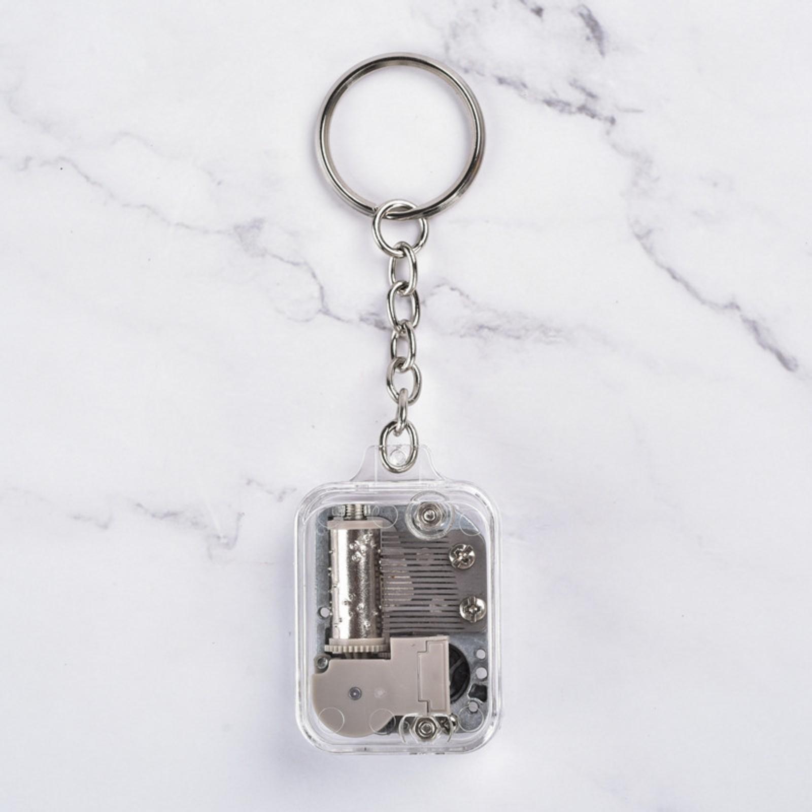 

Keyring Pendant Music Box 18-note Mechanical Movement Travel Souvenir Creative Gift Handicraft One Size білий