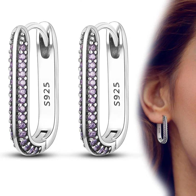 925 Sterling Silver Love Feather Moon Star Heart Earrings Fit Original Charms Hoop for Women Girls Stud Earring Jewelry Gifts