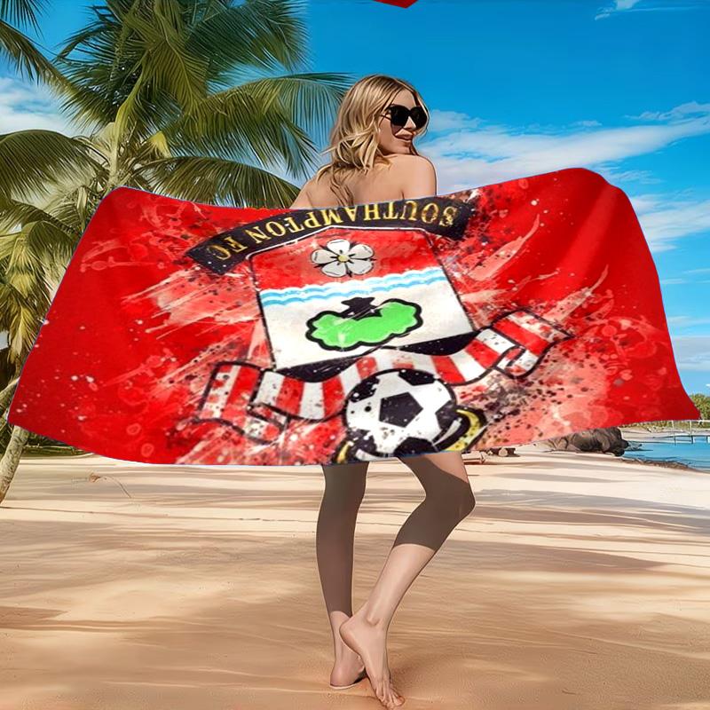 FC-Wappen-Design aufgedrucktes Mikrofaser-Strandtuch, Weich und saugfähig, Schnell trocknend, Ideal für Sommerreisen, Strand-Essential, Schwimmbad