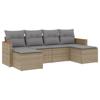 VidaXL Garden Lounge Set with Cushions 6 Pcs, Patio Sofas, Patio Furniture Set, Outdoor Furniture, Beige 3258622