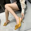 fashion 2024 Summer Bow Sandals Women High Heels Pointed Toe Pumps Fashion Baotou Thin Strap Sandals Slip on Ladies Elegant Dress Shoes