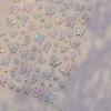Gradient White Pink Butterfly Flower Shiny Stars Chic Spring Petal 5D Soft Adhesive Nail Art Stickers Decorations Manicure Decal