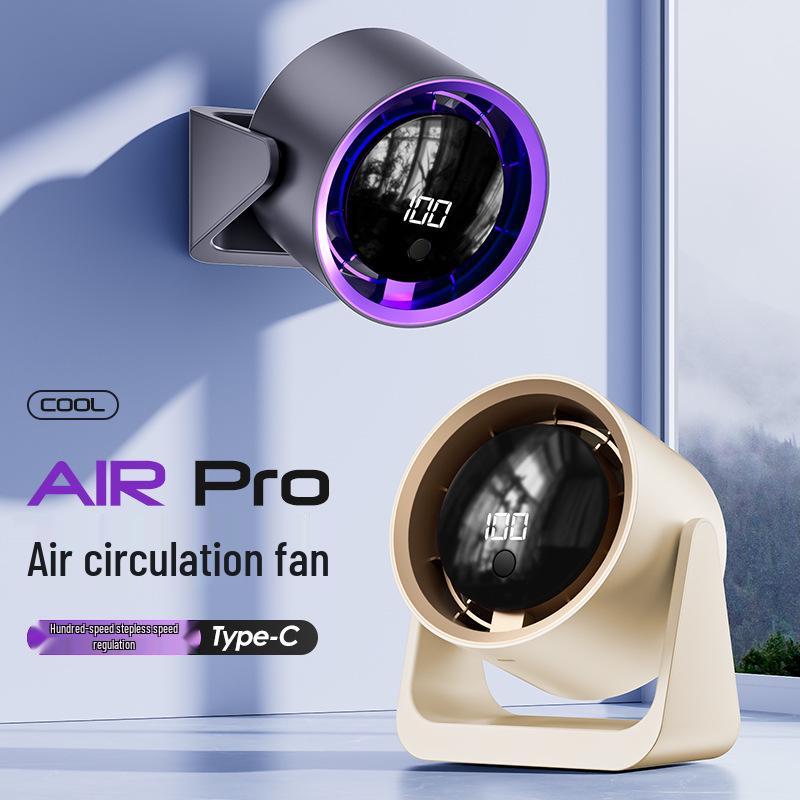 USB Rechargeable Quiet Wall-Mounted Fan with Timer - Small, 100-Speed for Desktop, Office, or Students