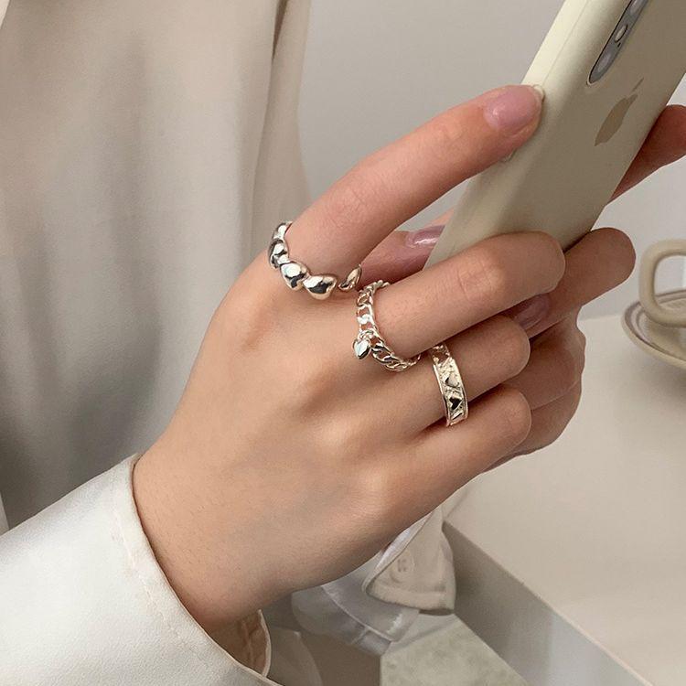 Versatile Adjustable Heart Ring for Women - Elegant Layered Design