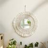 Bohemian Wall Hangings Mirrored Cotton Rope Tassels Round Mirrored Wall Decors