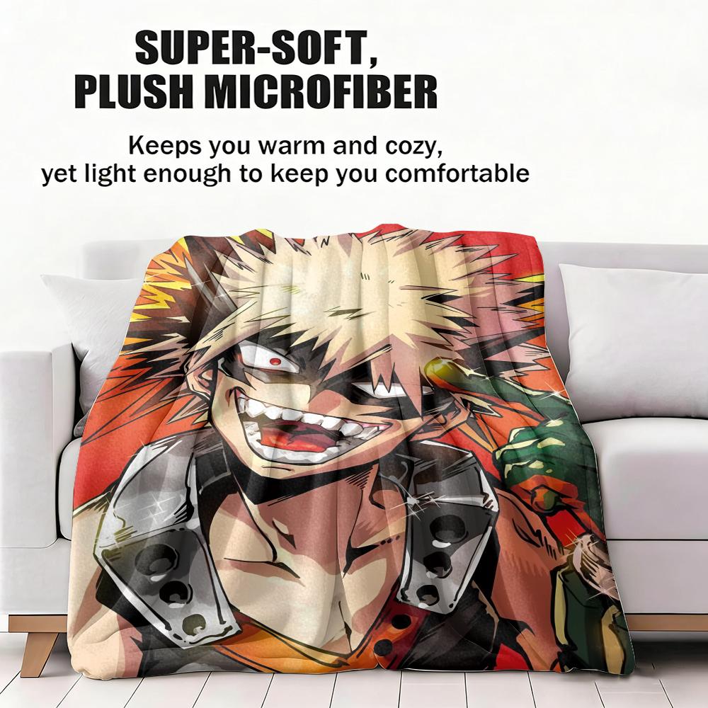 My Hero A-Academia Anime Throw Soft Flannel Throw Summer AC Blanket Lightweight Cool Nap Blanket for Sofa Bed Couch Travel