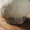 White Round Terracotta Vase - Retro Wabi-Sabi Decor for Dried Flowers in Living Room