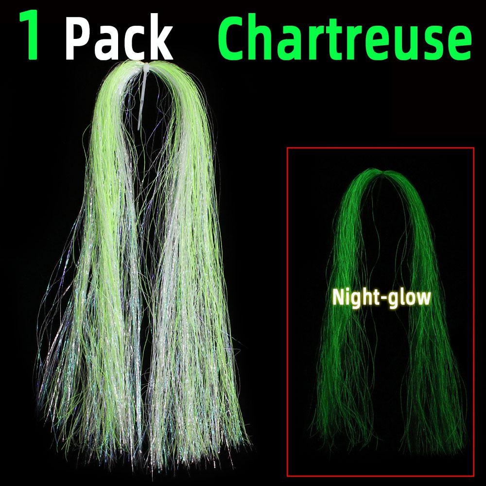 

1 упаковка/6 упаковок 50 см, длинная мишура, светящаяся в ночи, 3 типа, смешанные нити мишуры, материал для вязания мушек для стримеров, тизеров для стримеров