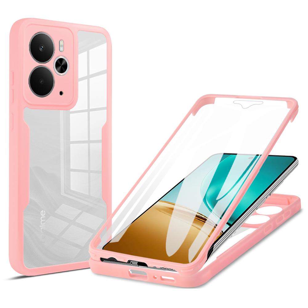 For Realme 14 5G Case Acrylic+TPU Clear Phone Cover with PET Screen Film