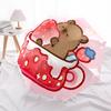 1pc Strawberry Tea Cup Capybara Automatic Open/Close Umbrella, Folding Compact Umbrella with Lightweight Design for Women/Men yy251011066