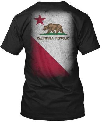 T-shirt Bandiera della Repubblica della California Made in USA Taglie dalla S alla 5XL