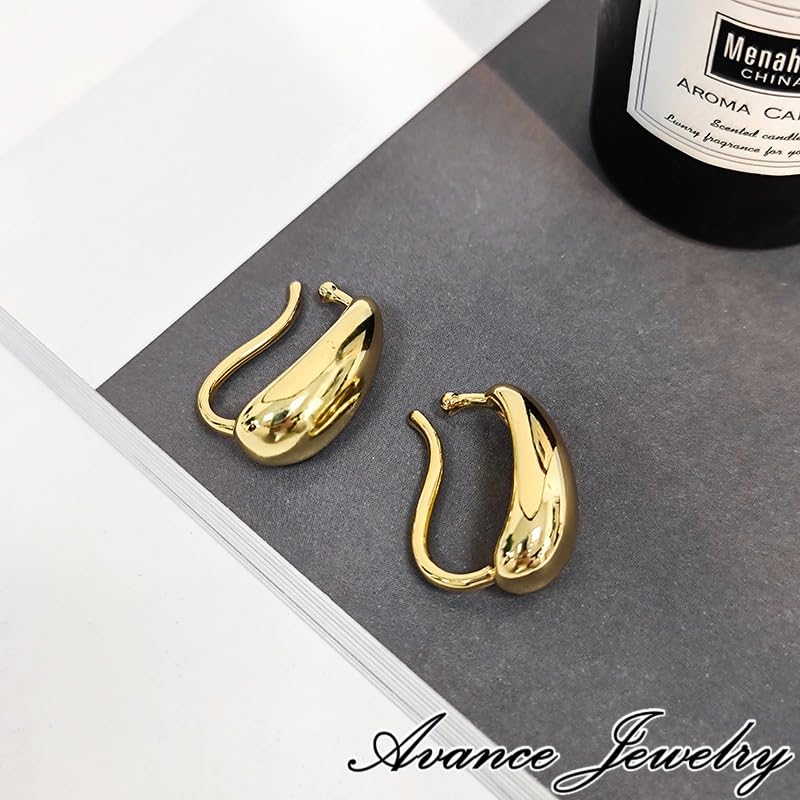 Avance Drop Ear Cuff Ear Clip Earrings Earrings Silver Gold Non-Pierced Women's (Gold)