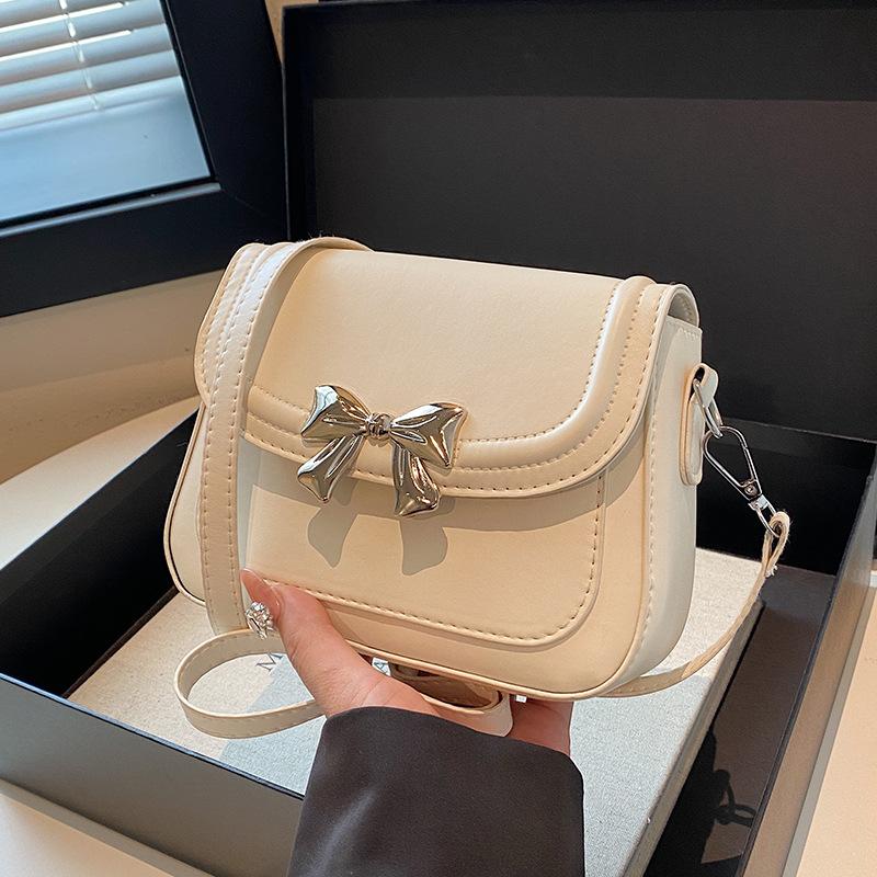 Fashion Women Bow Decor Small Square Crossbody Shoulder Daily Bag