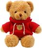 TROYSINC Teddybär Weiches Fell Teddybär mit Kapuze Tatzendruck Plüschtier Kuscheltier Stofftier Geschenk (Rot,30cm)