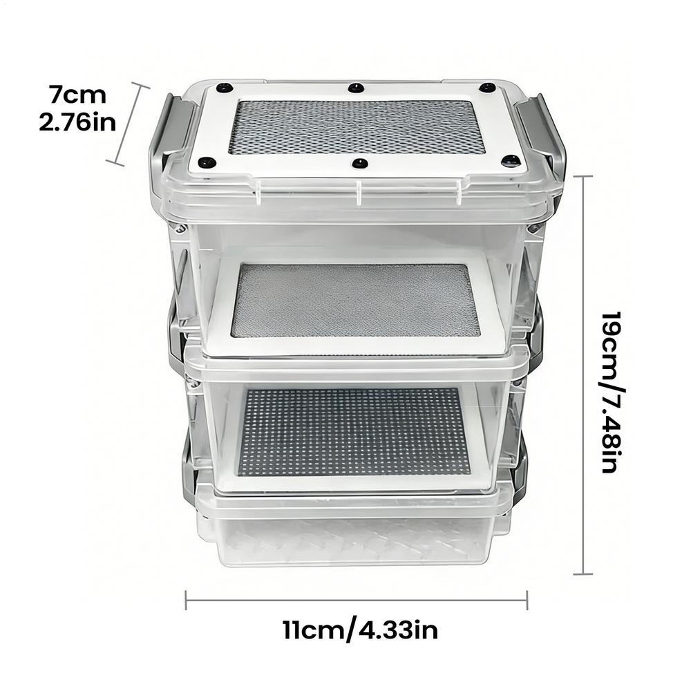 

Mealworm Breeding Kit 3-Layer Silkworm Feeder Bin Corn Worm Breeder Box for Pet Parents Animal Lovers Keepers Breeders Hobbyists белый