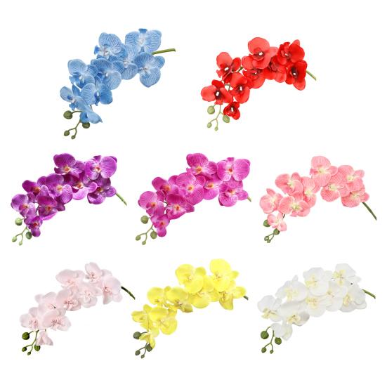 Artificial Orchid Flowers Long Stemmed Realistic Phalaenopsis Orchids No Maintenance Velvet Petals Fake Flower Home Decor