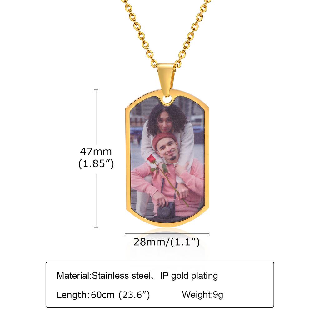 Men Personalize Engrave Name Custom The Photo of Family Pendant Necklaces,Picture Words Date Pendant Dogtag,Love Keepsake Gifts