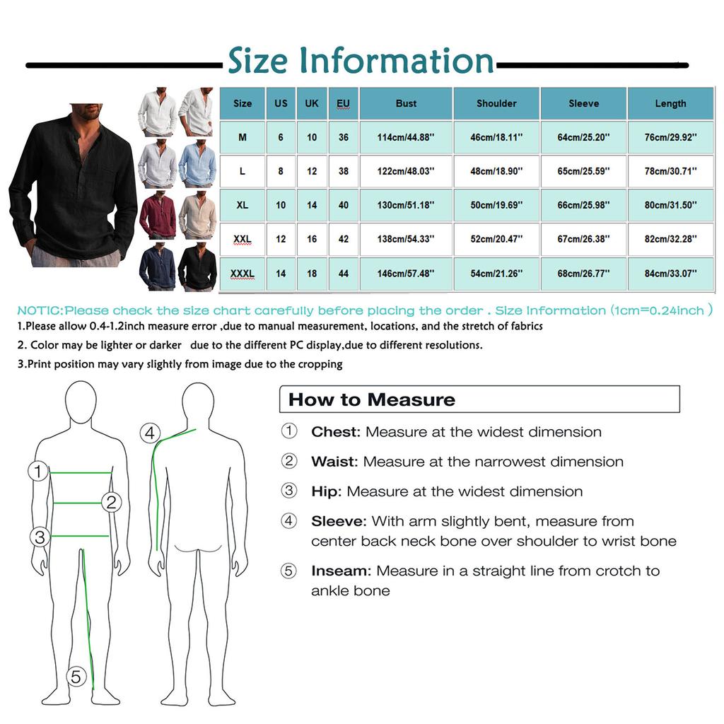 Designer Spring Summer Men's Casual Cotton Linen Color Long Sleeve Shirts Loose Stand Collar Shirts
