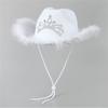 Pink Felt Cowboy Hat With Frayed Edge Velvet Trim Wide Brim Western Women Fall