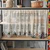 French Lace Curtain Vintage Short Sheer Cabinet Curtain Farmhouse Rustic Boho