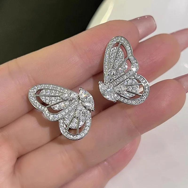 

2026 Aesthetic Luxury Butterfly Opening Ring Female Party Accessories with Brilliant Zirconia Gorgeous Lady Statement Zircon resizable