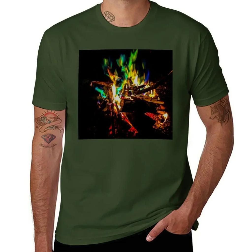 Feuer T-Shirt ästhetische Kleidung Sportfans Hippie-Kleidung Fruit of the Loom Herren T-Shirts