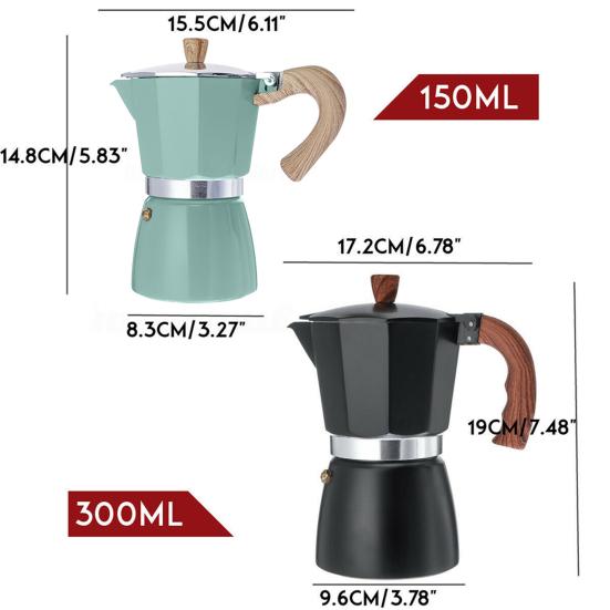 Aluminum Italian Style Espresso Coffee Maker Percolator Stove Top Pot Kettle Sale Goods