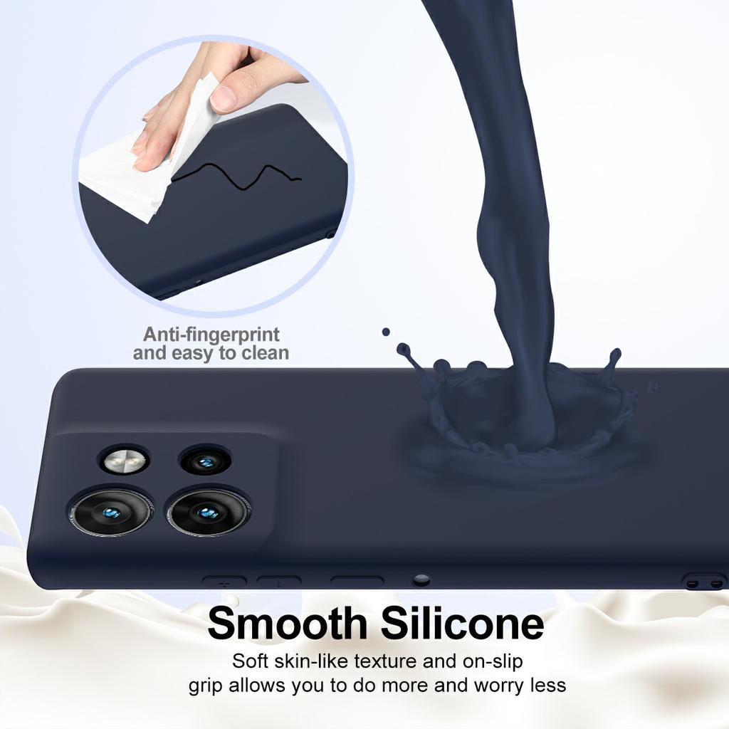 Liquid Silicone Case For Motorola Edge 50 Neo 5G/Moto S50 5G/Thinkphone 25 5G Compatible with MagSafe Phone Cover with Lanyard