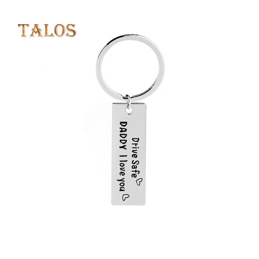 Trucker Dad Gift Drive Safe Keychain Carving Letter Tag Pendant Men Key Ring Suspension Trinket