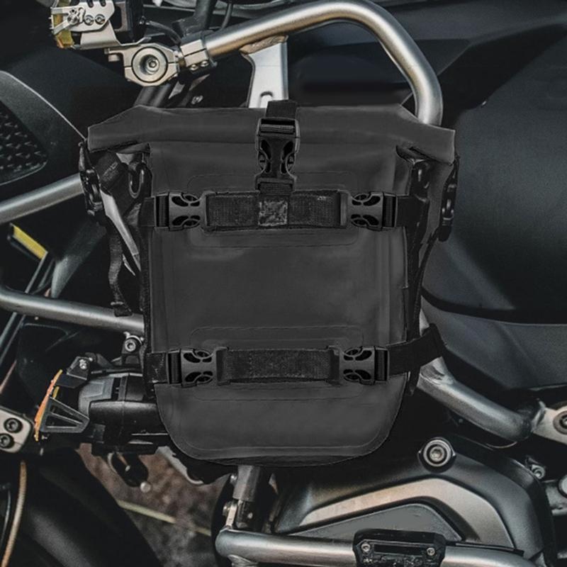 Modular Motorcycle Side Bag Convertible to Shoulder Pack with 8L Waterproof Interior & Anti Slip Mesh Compartment