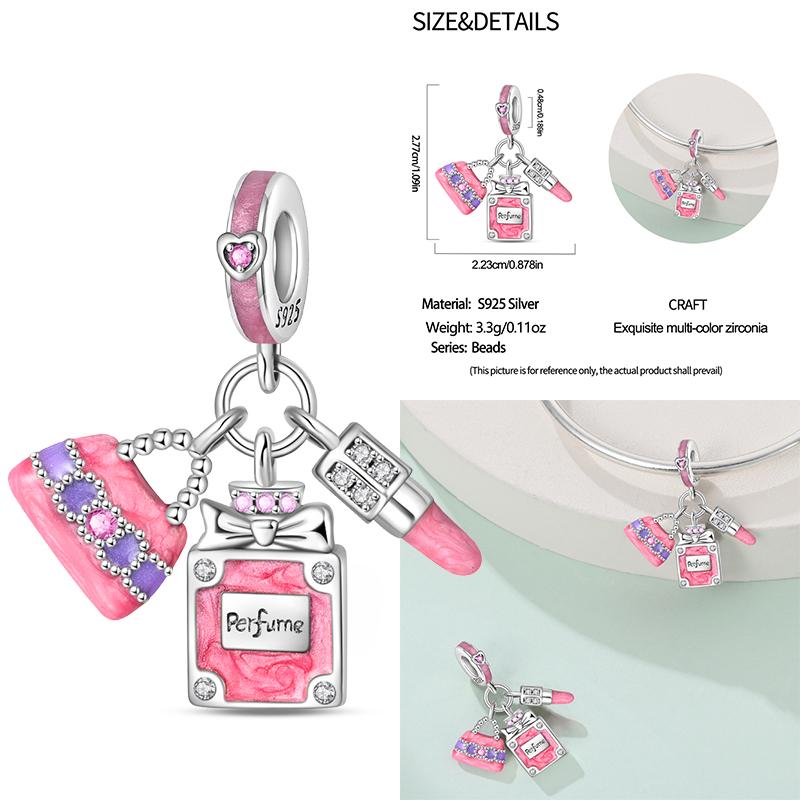 100% Copper Cute Little Bear Butterfly Flamingo Charms Beads Rose Princess Pendants Fit Diy Bracelets Jewelry Gifts