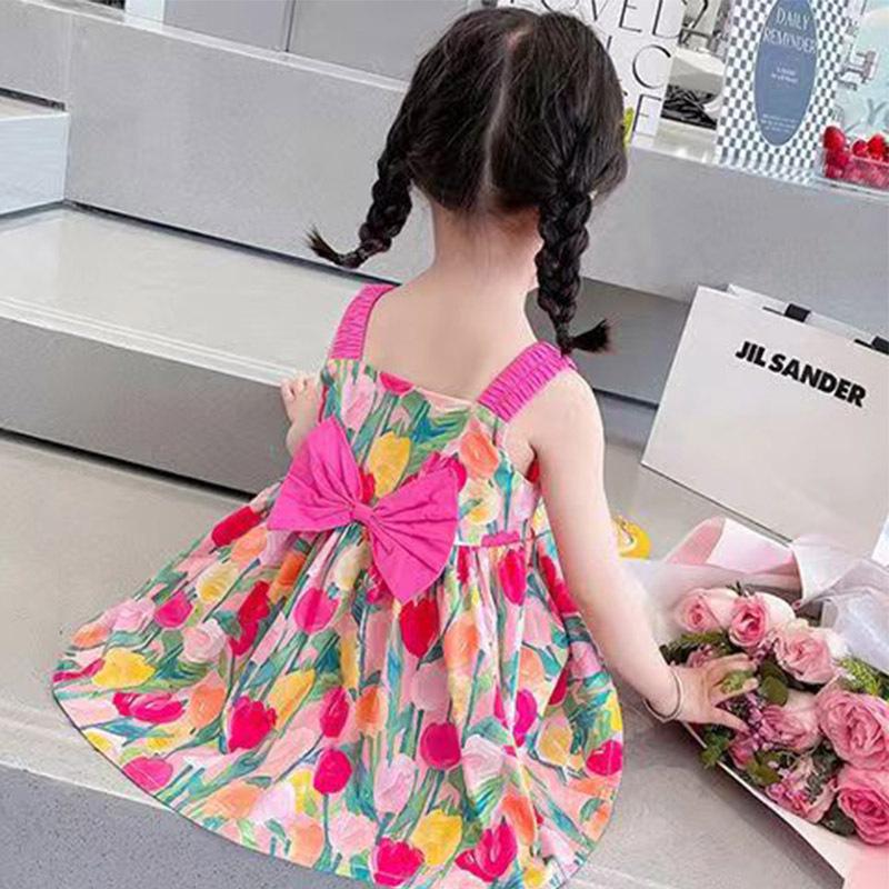 Summer Girls Fashion Strap Dress Stylish Korean Children Princess Dress 80