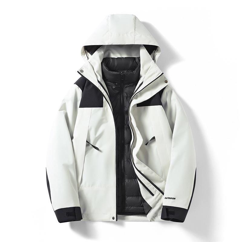 Teen Outdoor Colorblock 3-in-1 Waterproof Windbreaker with Detachable Hood