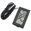 Schwarzes wasserdichtes digitales Thermometer mit Sonde für Aquarien und Terrarien