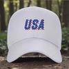USA Flag Print Baseball Cap Adjustable Polyester Sunshade Hat For Unisex Women