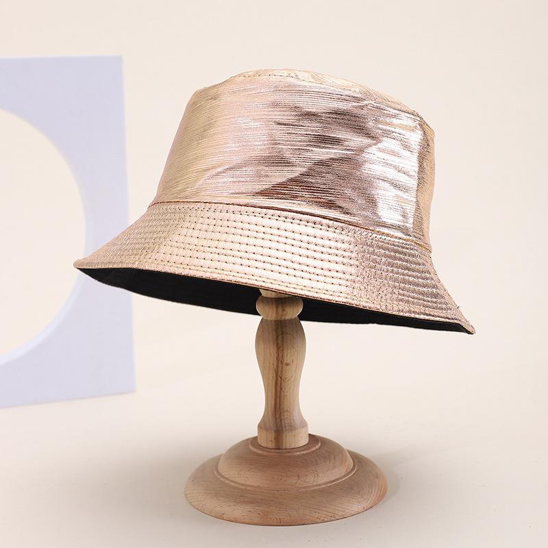 New big head circumference bucket hat women spring and autumn sunscreen sunshade show face small PU basin hat fashion bucket hat