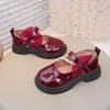 Girls' leather shoes 2025 spring and autumn new little girl bow princess shoes children's versatile black soft-soled leather shoes tide