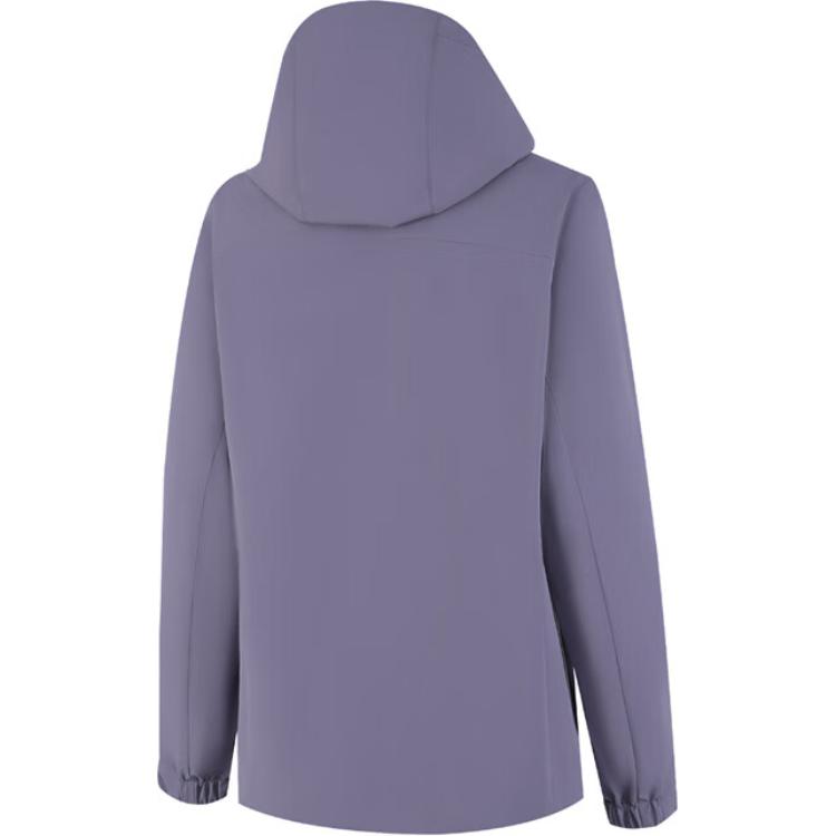 LiNing Solid Color Zipper Hooded Comfortable Breathable Multi-Functional Jacket Women Jackets Dark-Gray Purple AWBU050-2