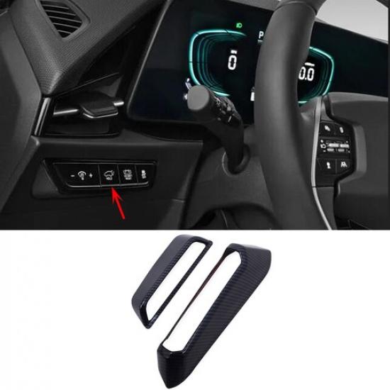 Carbon Fiber Headlight Adjust Switch Cover Trim For Kia Niro 2023 2024 2025