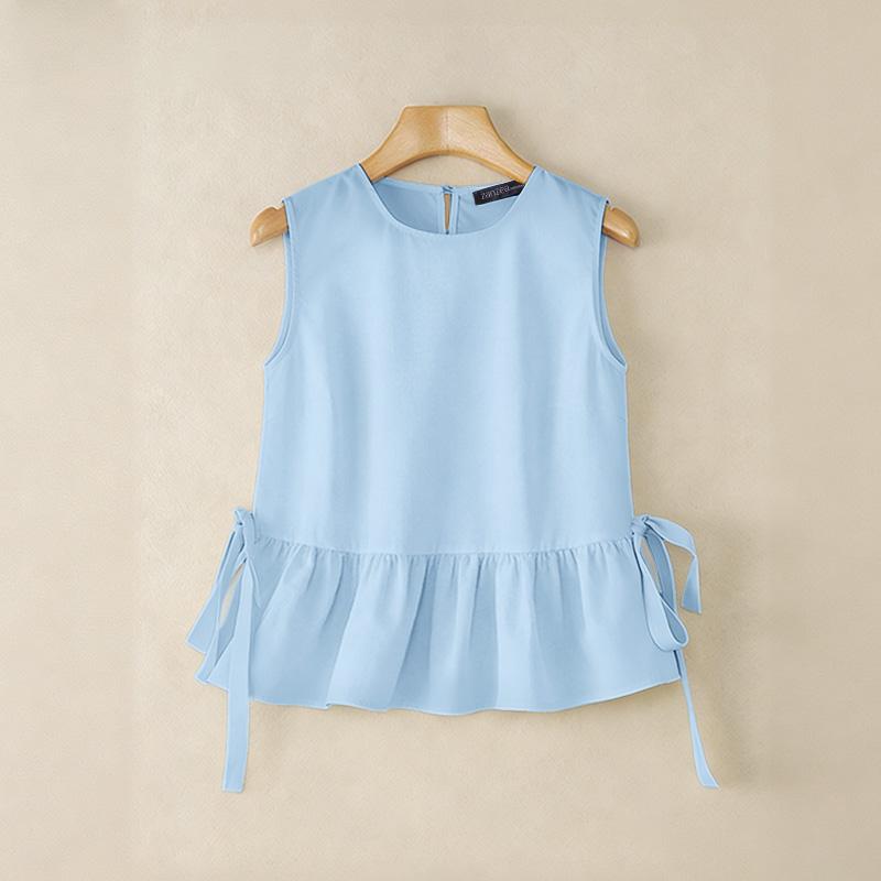 ZANZEA Women Summer Casual Round Neck Sleeveless Tank Tops