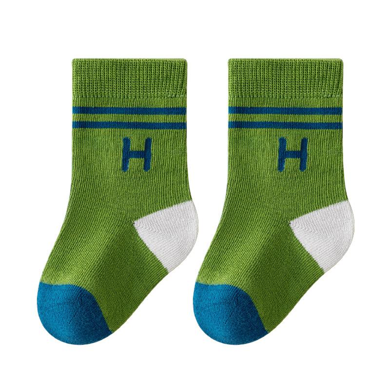 

Осенние детские носки из хлопка, спортивные носки для детей, милые полосатые носки с буквами для маленьких девочек, носки для мальчиков L